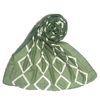 Designer Zig Zag Grid Hijab - Green